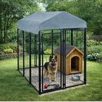 Hundezwinger Hundekäfig Hundehaus 185x117x185 cm mit Dach Ge