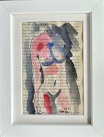 Akt auf Buchseite,  2023, 21x16cm