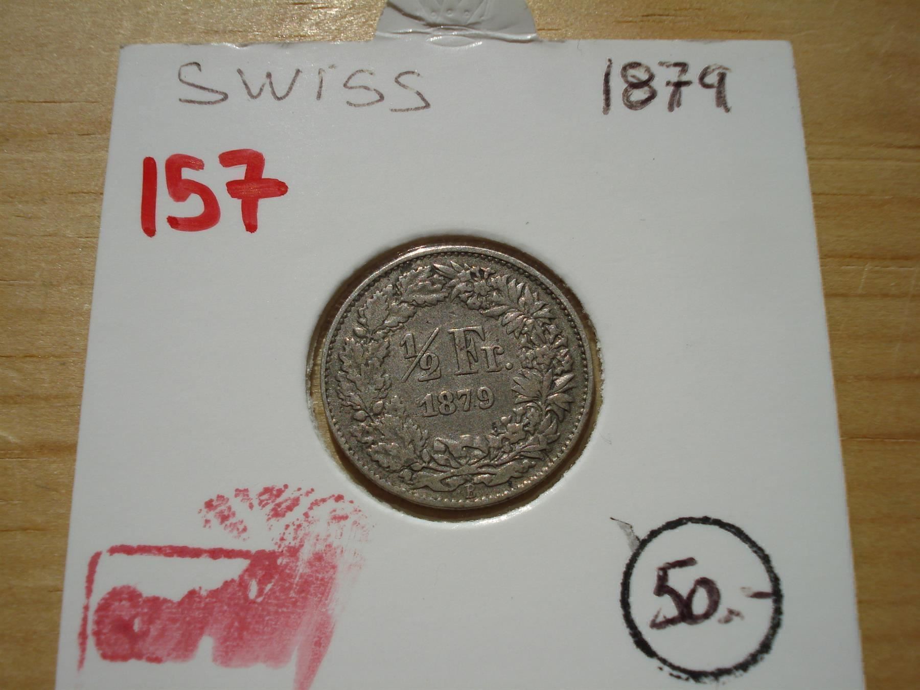 Tutti le monete: (157)  1/2 Franken  1879 – Usato da Erlach venduto da Net-Coins