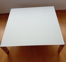 Designer Tisch-Couchtisch-Colorglas-Stahl-100x100x37 cm