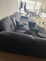 Canapé d'angle gris tissu bon état 300cm