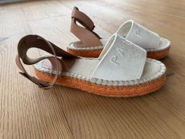 H&M Espandrille Sandalen in Weiss-Orange Gr. 38