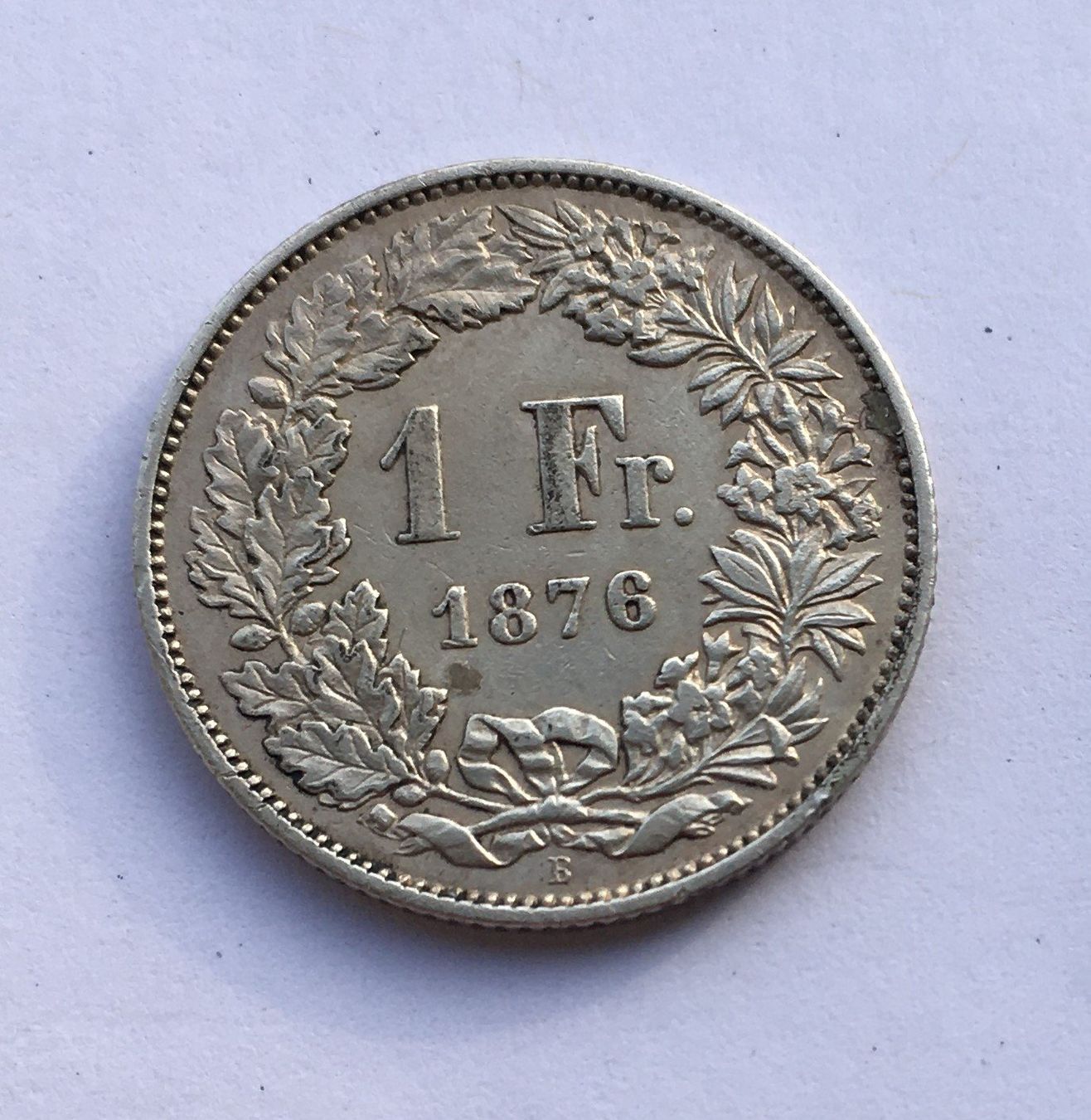 Tutti le monete: 1876 1 Franken vz+ – Usato da Kirchberg SG venduto da Z-Collection