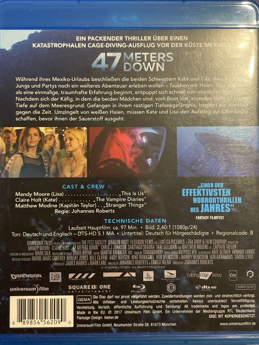 Tous les DVDs: 47 Meter Down (2017) – D'occasion à Waldenburg par Gonzo8 1