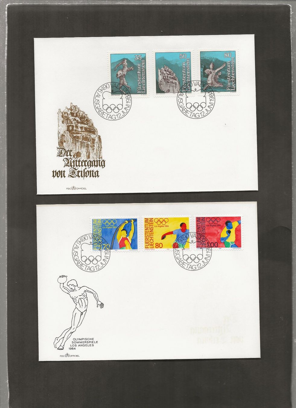Tutti i francobolli: 16 FDC Liechtenstein 1984 bis 1986 – Usato da Au ZH venduto da xelagreb01 1