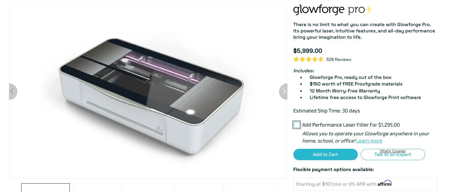 Stampanti 3D: Neu Verpackt Glowforge Pro 3D Laser Engraver – Nuovo e nell'imballaggio originale da Zug venduto da remigirr 7