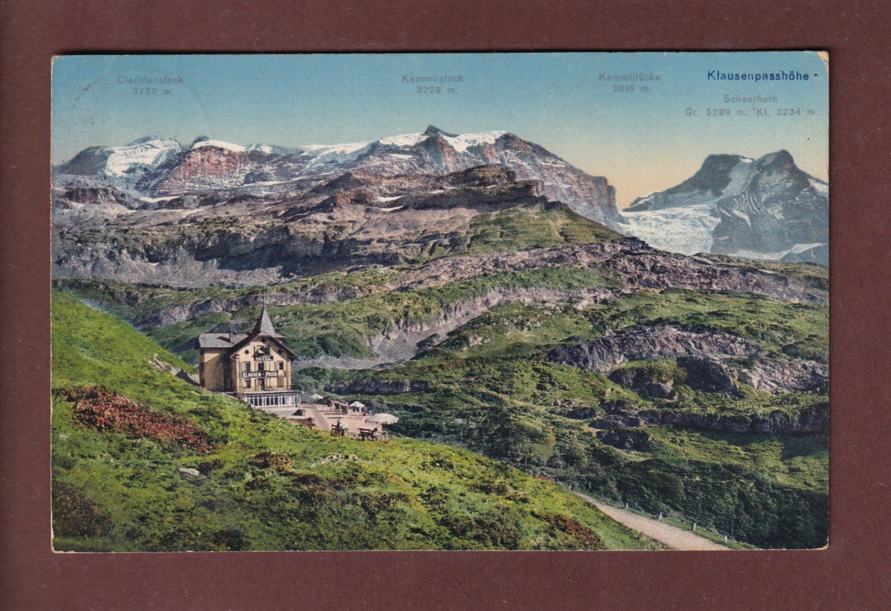 Cartoline postali: KLAUSENPASSHÖHE - 1921 – Usato da Pully venduto da nicecards