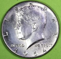 1964 / AMERIKA / HALF DOLLAR - MÜNZE, KENNEDY / SILBER !