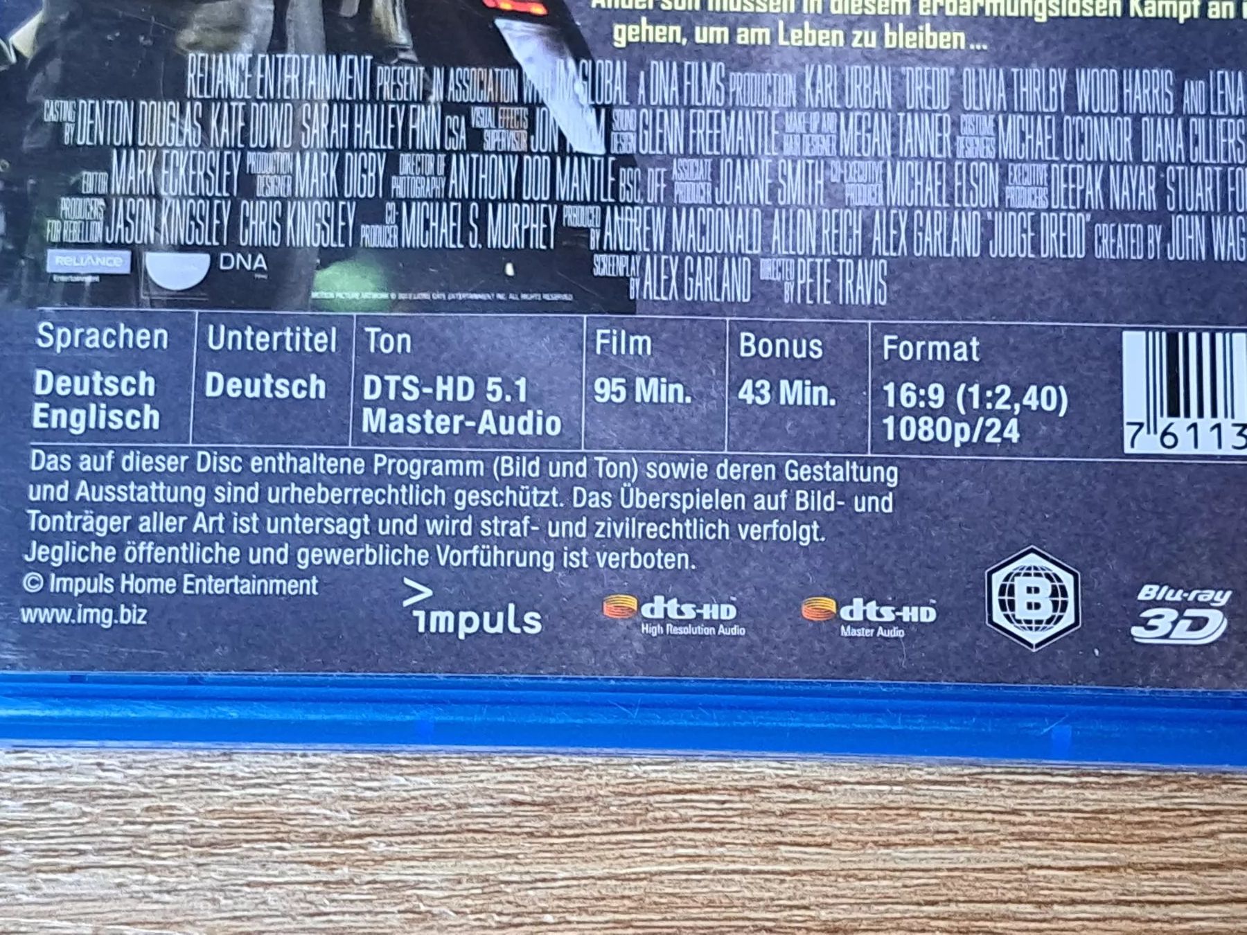 Tutti i DVDs: Blu-ray DREDD, Judgement is coming. 3D + 2D – Nuovo (secondo la descrizione) da Unterseen venduto da Kanica 6