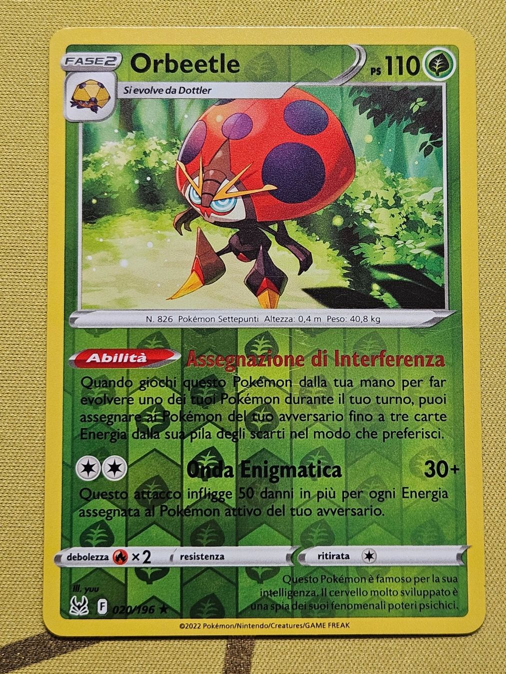 Pokémon Carte collezionabili: Lost Origin - Orbeetle 020/196 IT – Usato da Bellinzona venduto da Pokemarco