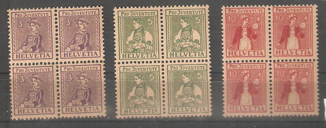 Tous les timbres: PJ 4-6 B/4 ** – Neuf (Voir description) à Lausanne par Whorvath