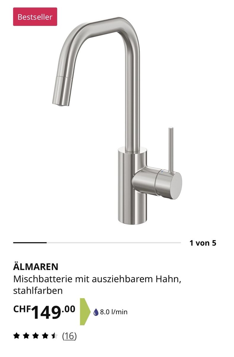 Ikea Rubinetteria: Älmaren Wasserhahn Küche IKEA – Usato da Trüllikon venduto da angela4444 1
