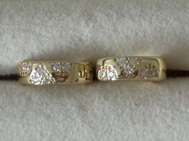 Luxus Elegante Mini Ohrstecker Farbe :Gold / Weiss