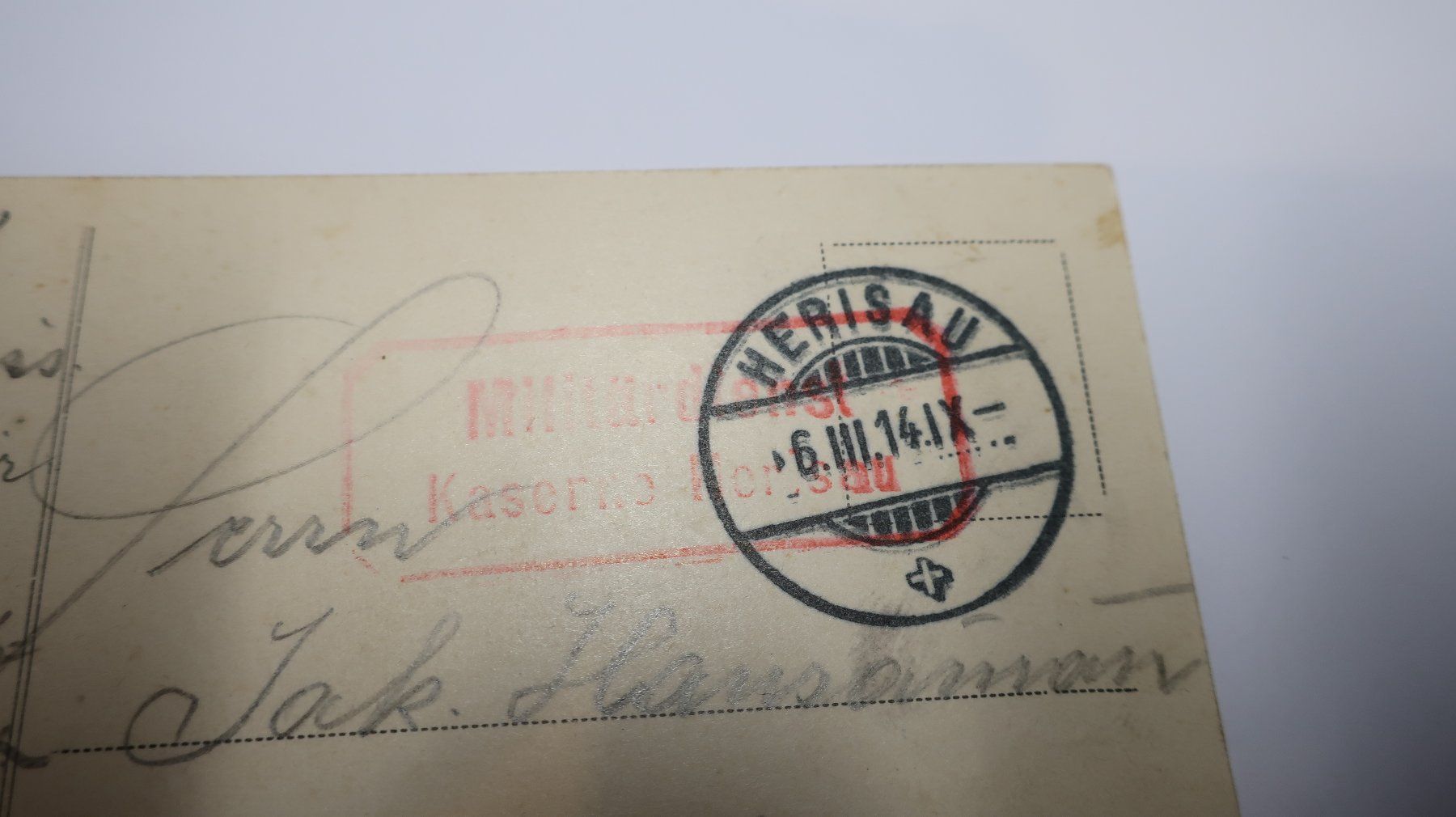 Cartoline postali: Gruss aus Herisau  Kaserne  1914 – Usato da Cormoret venduto da Pascalll2001 4