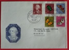 BJ9) 1957 Pro Juventute FDC Kt. 50.-