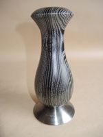 Elegante Holzvase Metallfuss - Unikat! Vase Holz gedrechselt