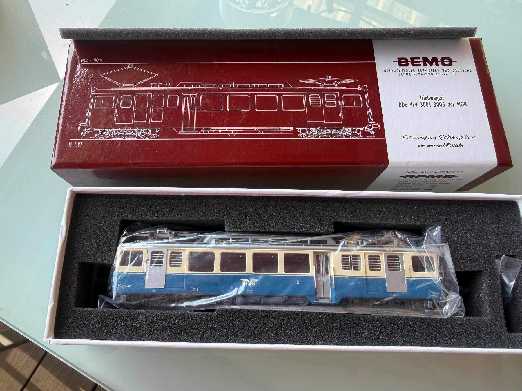 Bemo Modellini di ferrovie: MOB, BDe 4/4 3004 automotrice logo ailé – Usato da Chexbres venduto da rochecolombe