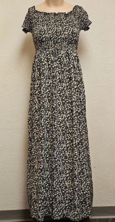 Chicorée Damen Maxikleid Blumen Schwarz – Gr. M – Viskose – 