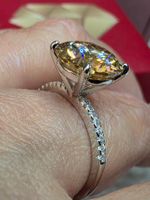 Bague argent avec diamant de moissanite de 5 ct certifié GRA