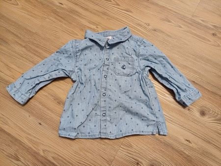 Süsses Jeanshemd von Petit Bateau Anker Grösse 74