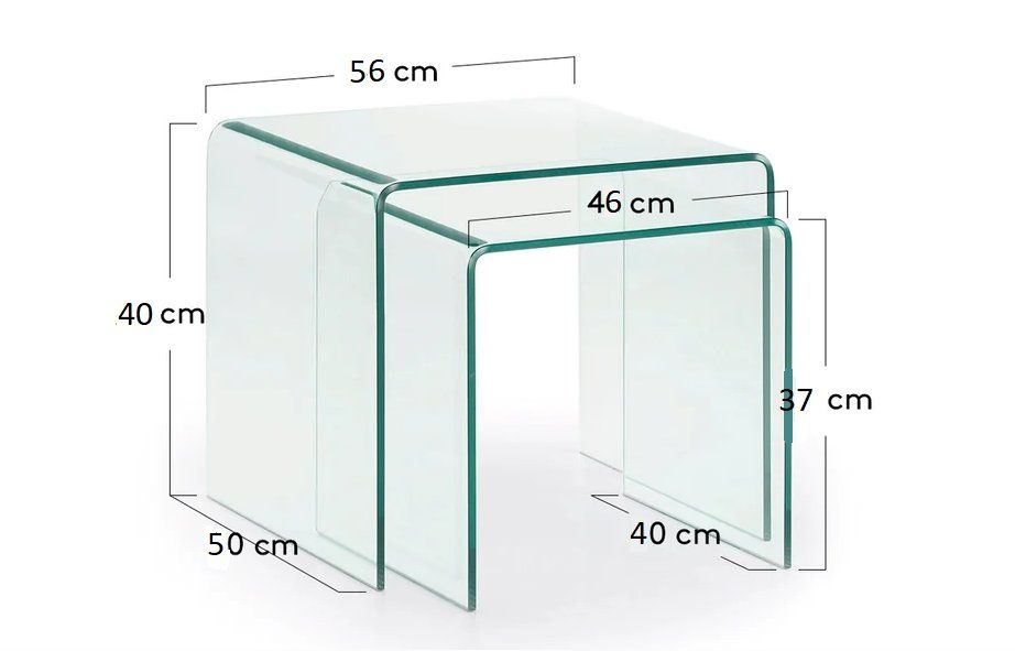 Set di tavolo e panche: 2er-Set edle Monoblock Glas-Satztische – Usato da Grüningen venduto da Sophie_Nick 1