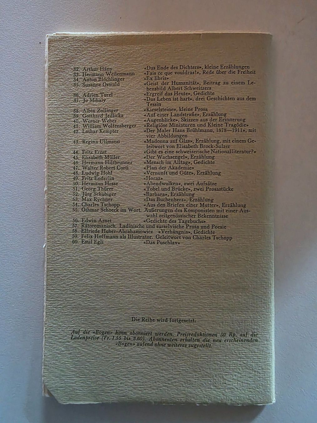 Livres: Felix Hoffmann als Illustrator Der Bogen Heft 59 – D'occasion à Walterswil BE par Lonitti 7
