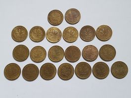 21 Stk. 10 Pfennig Bundesrebublik Deutschand 1949-1995