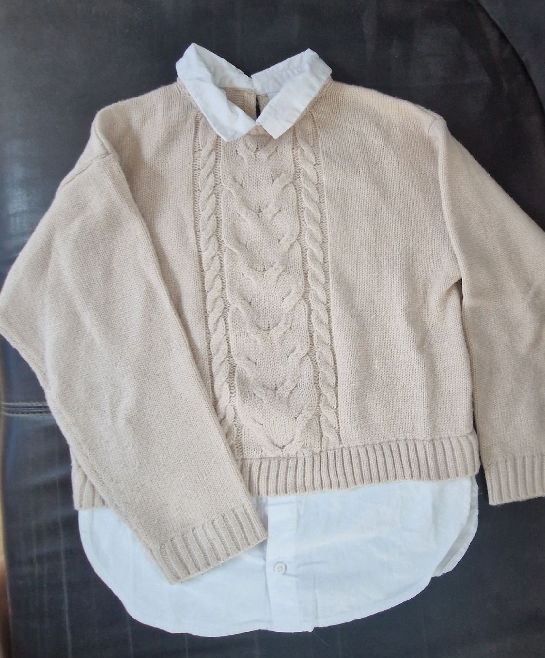 Pulls et sweat-shirts: Lefties 2-in-1 Beiger Pullover mit Blusenkragen, Gr. 140 – D'occasion à Muri b. Bern par rol_xtf8