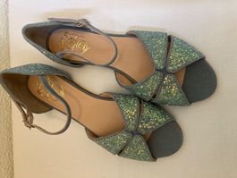 Glitzer Schuhen blau-grün, perfekt für Party Gr. 40, NEU!