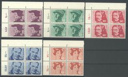 1969, Portraitmarken I, Viererblöcke **