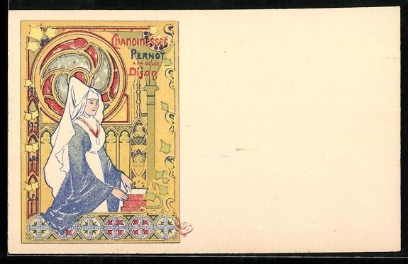 Cartoline postali: Litho Pernot, Mittelalterliche Dame, Rek – Usato da Berlin venduto da bartko-reher