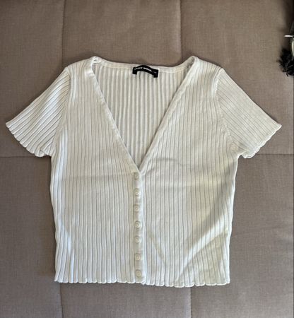 Kurze T-shirt in Weiss, Gr. XS