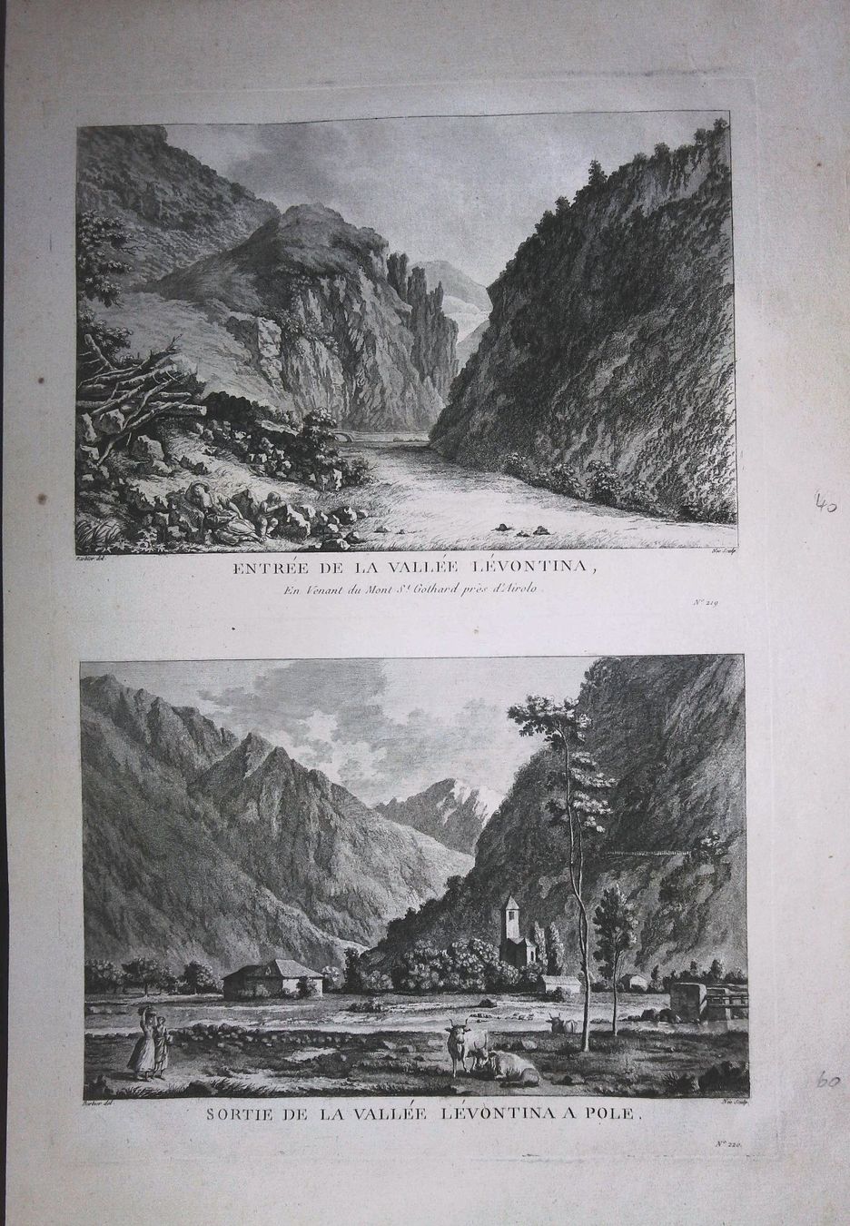 Incisioni: Leventina 2 Originalkupferstiche 1780 – Usato da Rafz venduto da Helvet32