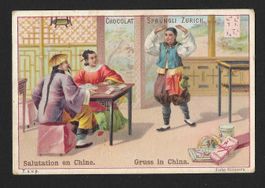 Chromo Sprüngli: Salutations en Chine -Gruss in China 1910s