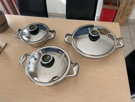 Kochtopfset Garsysystem HWD Edelstahll 18/10 Thermo Contro