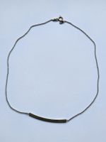 Elegante Silberkette 925 mit Stab-Anhänger, 38cm Vintage
