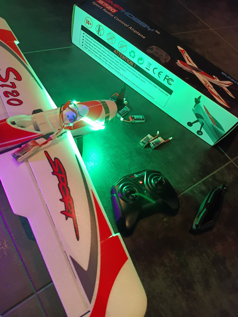 Omphobby RC Modellbau: OMPHobby S720 + 7 Akku + LED mod – Gebraucht aus Bertschikon (Gossau, ZH) von SJLPHI 4
