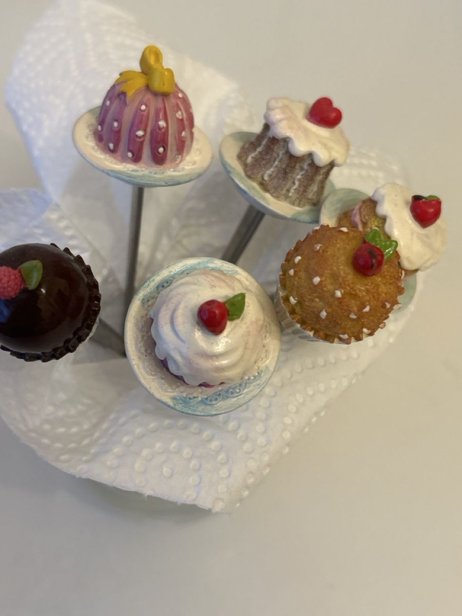 Set di posate: 6er Set entzückende Tortengäbelchen Cupcake Modell – Nuovo (secondo la descrizione) da Allschwil venduto da Maline1 5