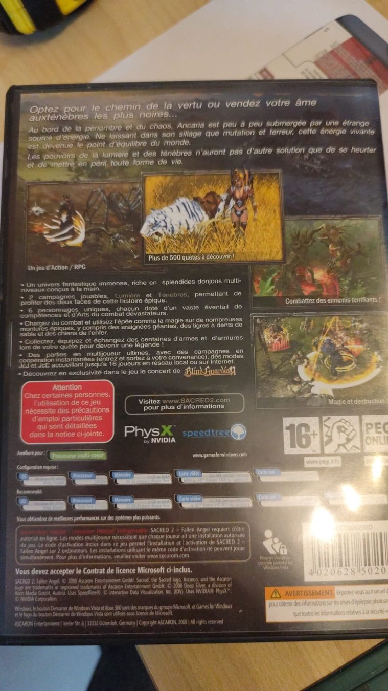 Microsoft Giochi: Sacred 2 Fallen Angel - Jeu PC DVD – Usato da Cressier NE venduto da pas_6fjt 2