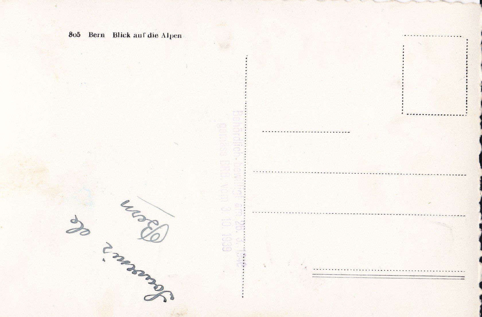 Cartoline postali: Alte Ansichtskarte Bern mit Alpenblick,1940 – Usato da Neuenhof venduto da Wanton 1