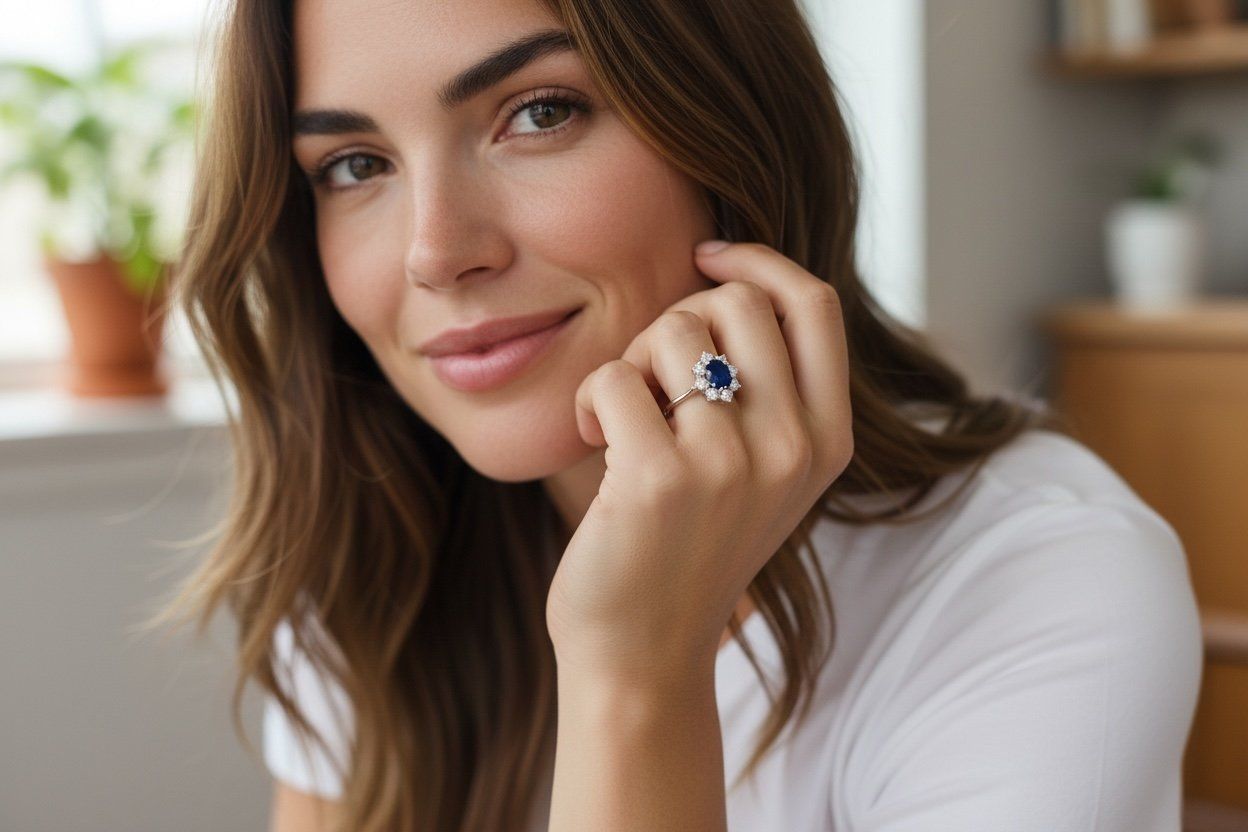 Anelli: SCHILLIG AG, Basel, Saphir - Diamant - Ring – Usato da Zuzwil SG venduto da artimmo 1