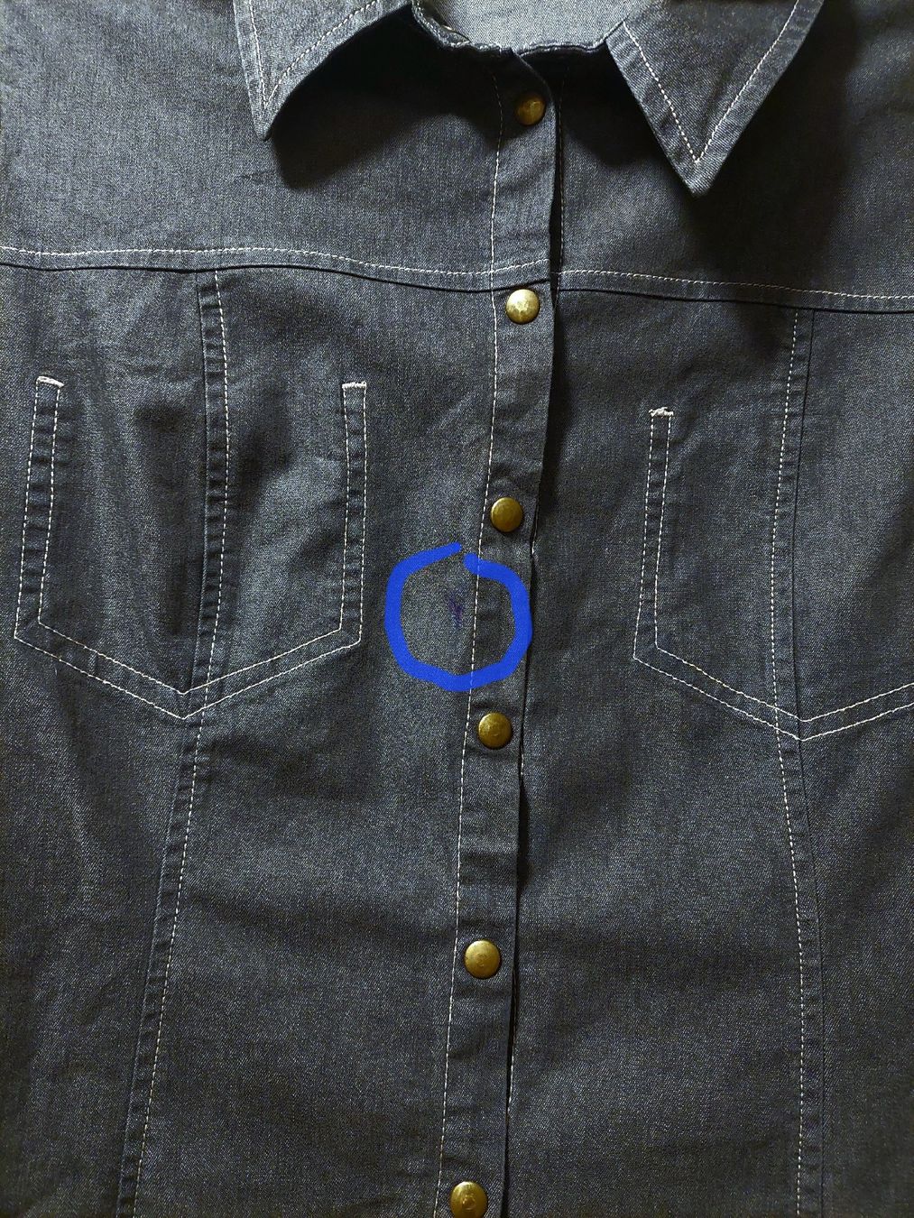 C&A Camicette: C&A Jeansbluse tailliert, 3/ Arm, Strech, Gr.44, blaugrau – Usato da Ostermundigen venduto da BagsAndMore 4
