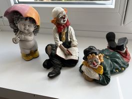 Vintage-Clowns aus Italien + Igor-Puppe | 3 Dekorationsstück