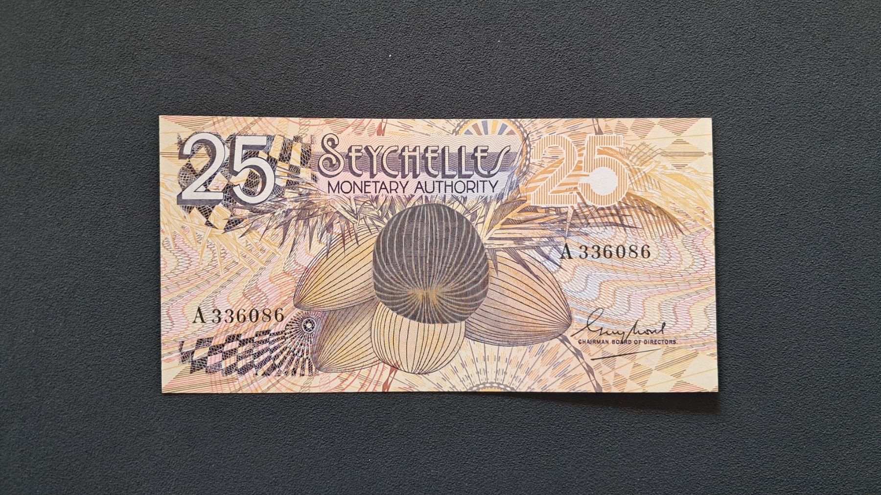 Banconote: Srychellen 25 Rupess 1979 Unc – Nuovo e nell'imballaggio originale da Lufingen venduto da E-Auktion