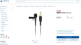 Rode RODELink LAV Omnidirectional Lavalier Microphone