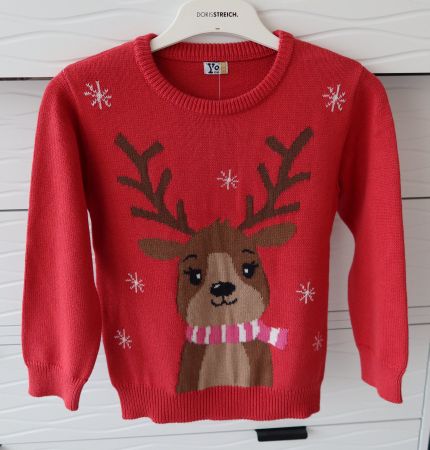 Weihnachts-Kinderpullover Gr. 122/128, 50% Baumwolle - NEU