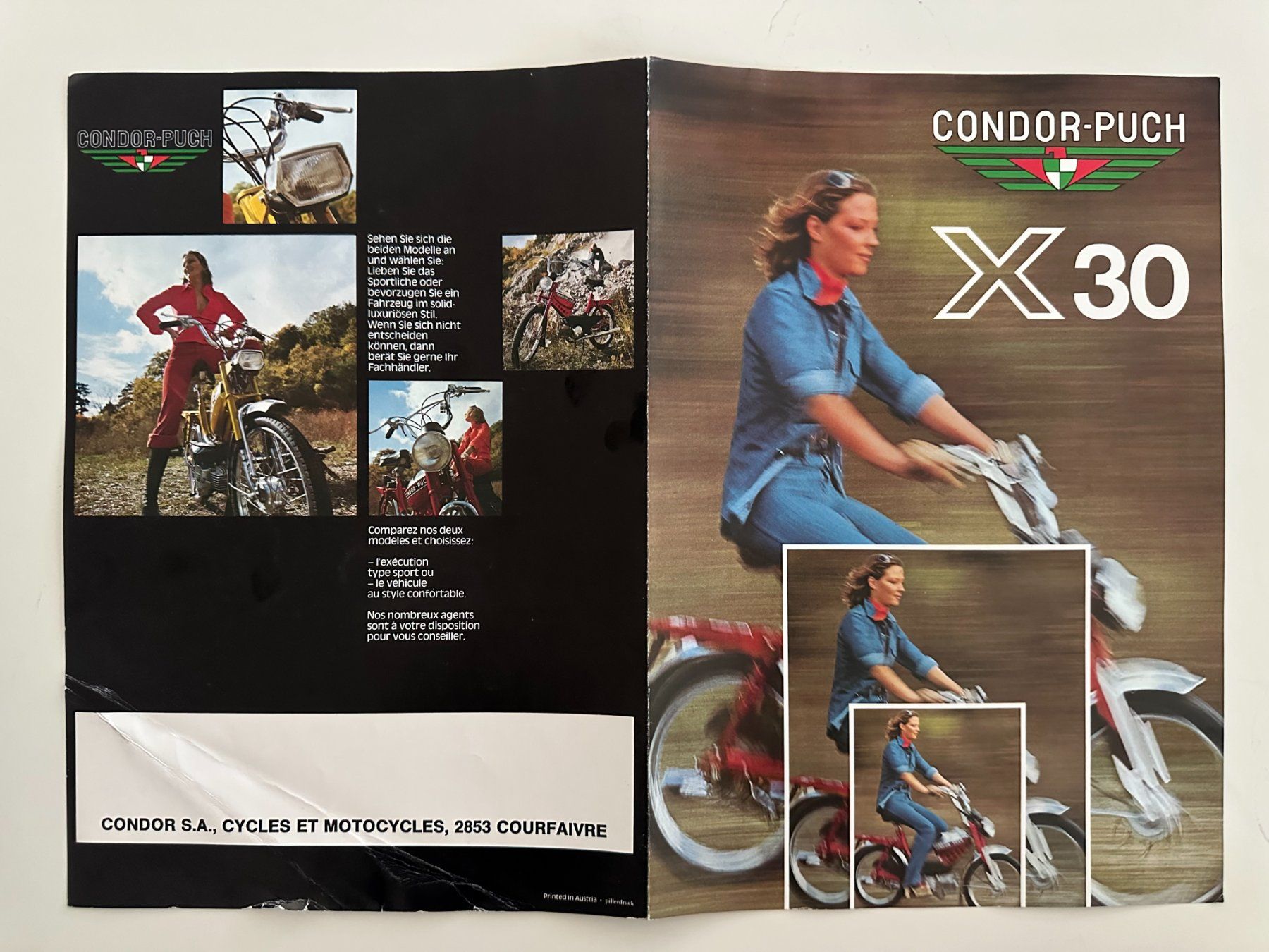 Condor Documenti: Original Condor-Puch X30 NS/NL Prospekt d/fr – Usato da Oberägeri venduto da verwuester 2