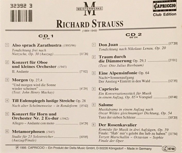 CD: Richard Strauss - Meisterwerke – Usato da Grüningen venduto da azulamarillo 1