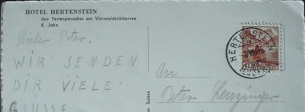 Cartoline postali: HOTEL HERTENSTEIN - K. Jahn – Usato da Jona venduto da philajona 1