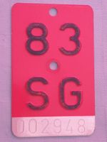 Velonummer SG 83